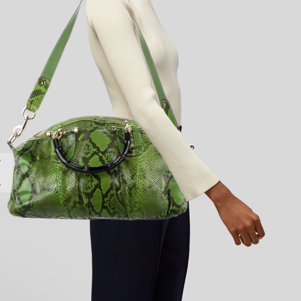 Gucci Green Python Crossbody/Handbag - image 2
